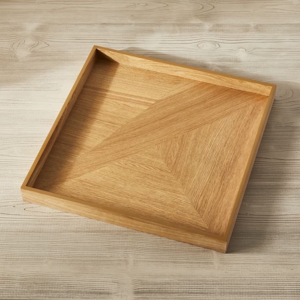 West Elm Modern Marquetry Square Wood Tray - Ashwood